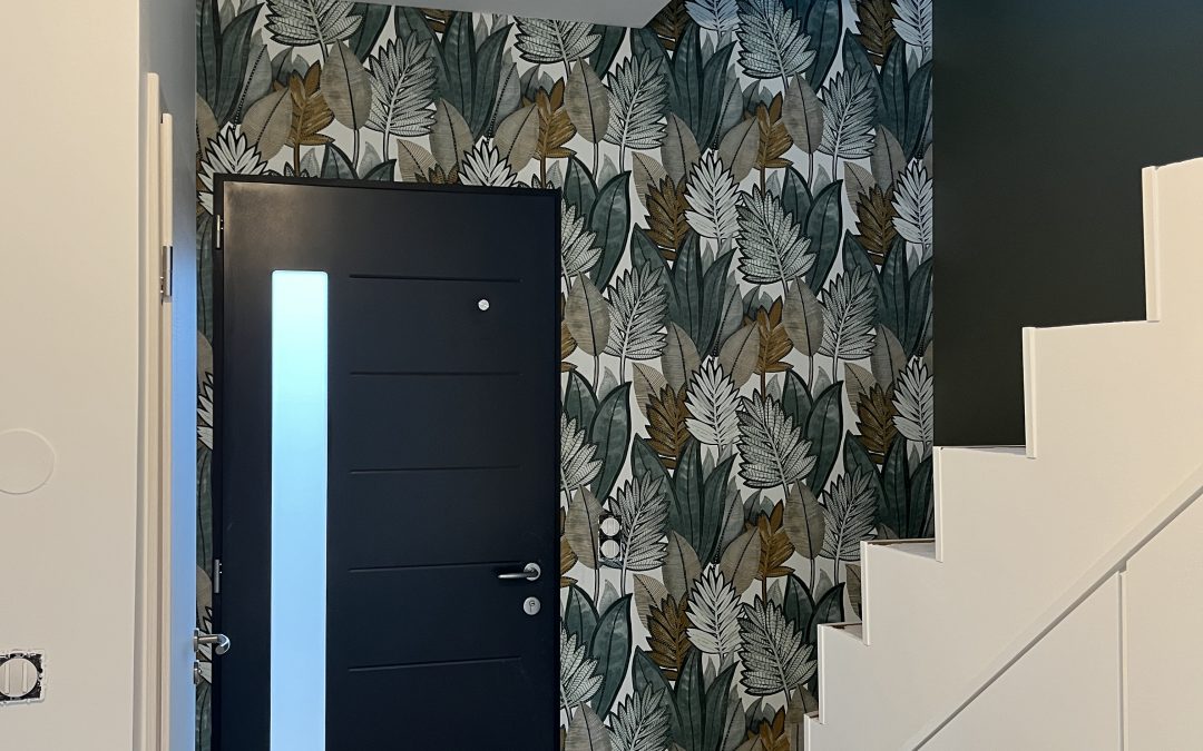 Chantier Grézieu la Varenne, Maison neuve peinture et pose de papier peint.