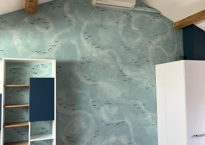 Chantier Lyon 6 Brottaux, création innovante d’une peinture décorative suite a la demande de mon client.